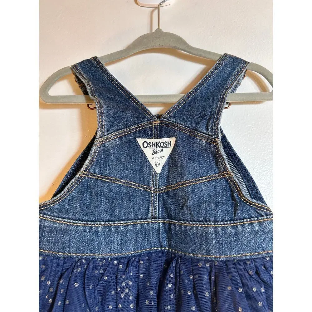OSHKOSH B’GOSH Girl’s Denim Overall Dress / Size: 12 Months